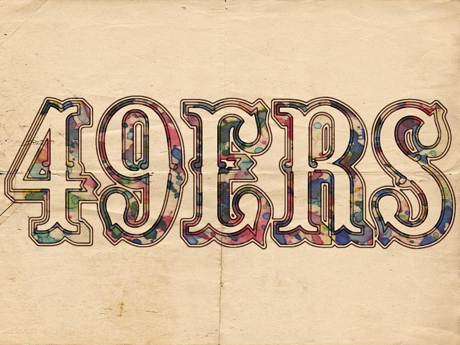 49ers vintage logo by Florian Francisco Painting San 49ers Vintage Logo Rodarte