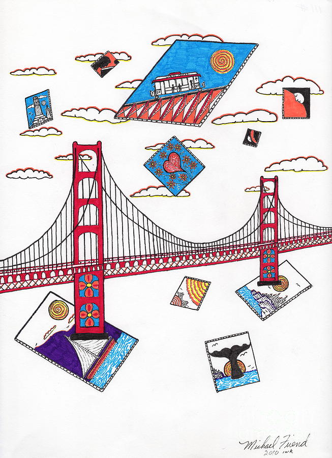 San Francisco Drawing - San Francisco Afloat by Michael Friend