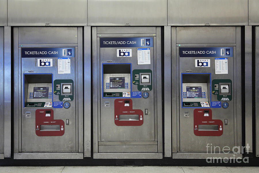 San Francisco Photograph - San Francisco BART Station Ticket Machines - 5D20617 by Wingsdomain Art and Photography