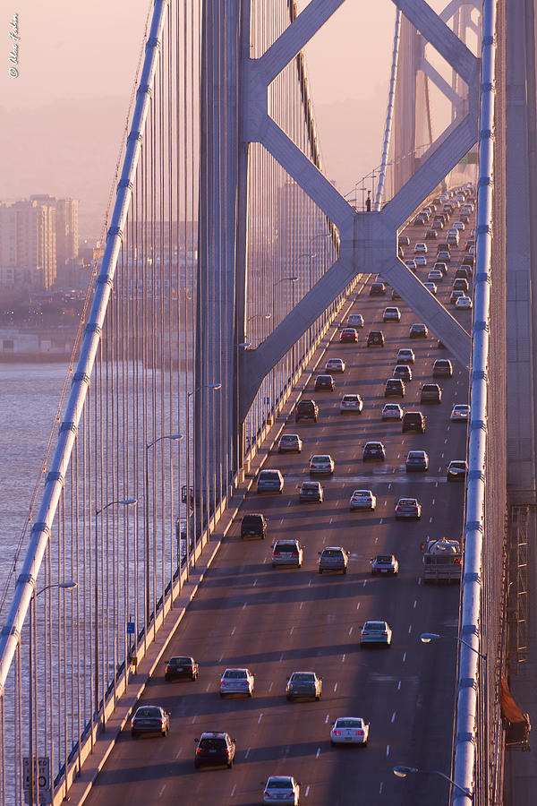 Landscape Photograph - San Francisco Bay Bridge by Alexander Fedin