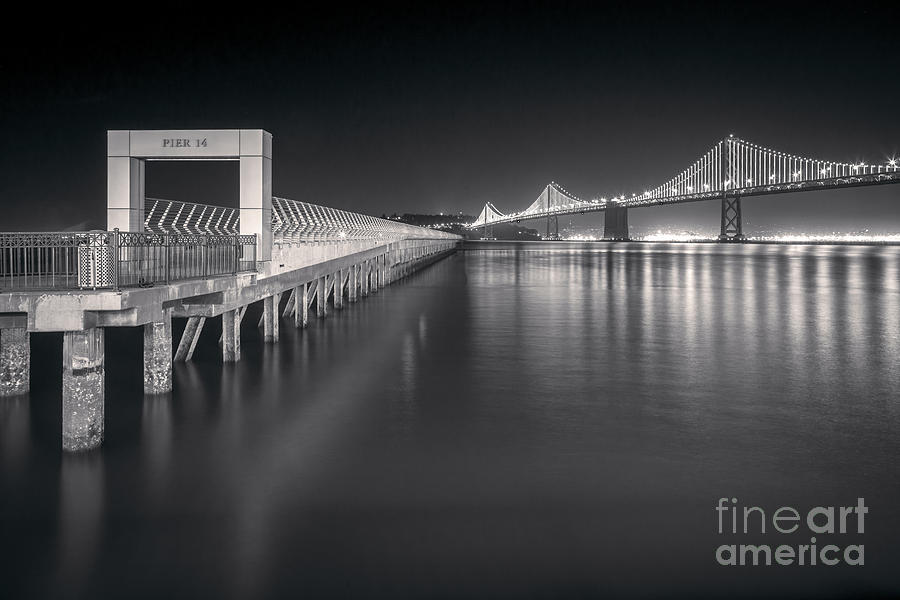 San Francisco Bay Bridge and Pier 14 Photograph by Colin and Linda McKie