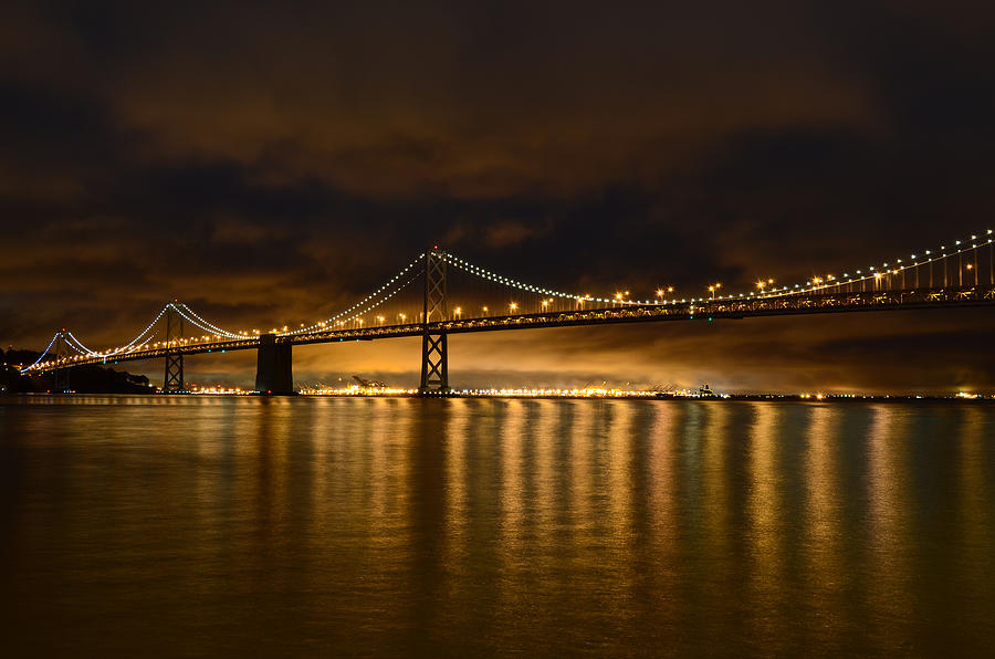 San Francisco - Bay Bridge at Night Photograph by Carlos Alkmin