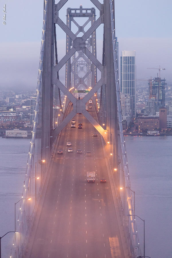 San Francisco Photograph - San Francisco Bay Bridge in a Morning Fog by Alexander Fedin