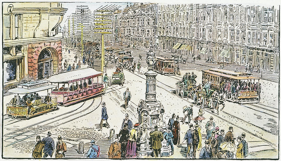 San Francisco Cable Cars Drawing by Granger