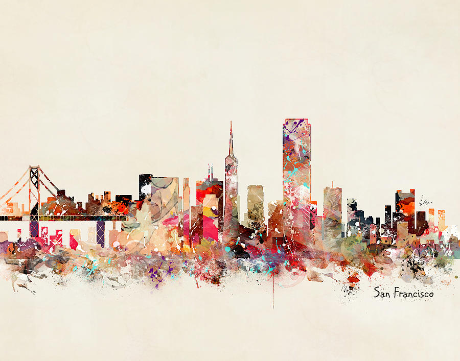 San Francisco Skyline Painting - San Francisco California by Bri Buckley