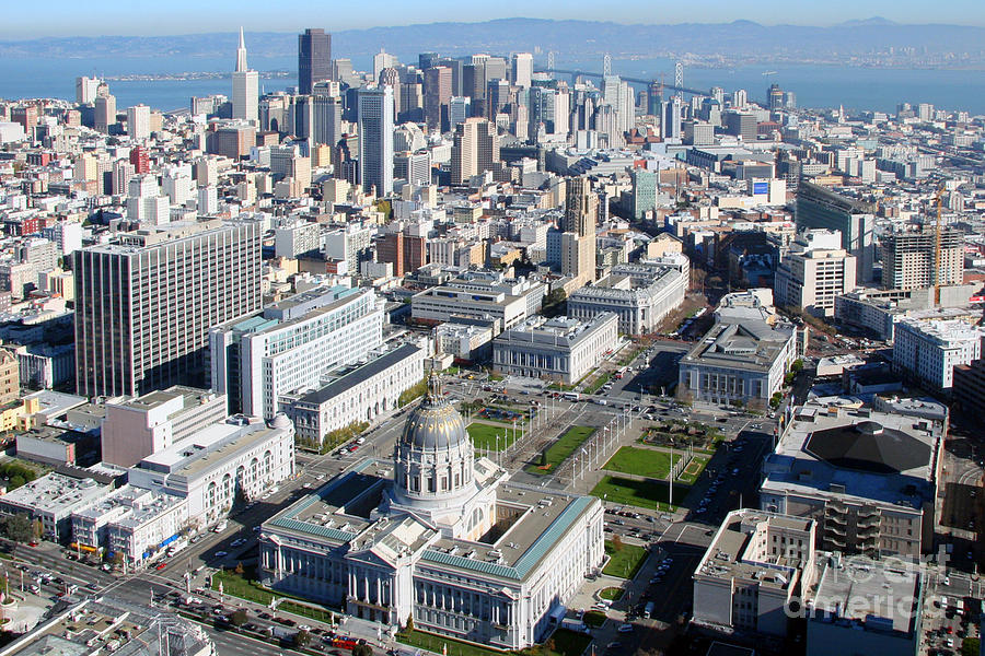 San Francisco California City Hall Building Aerial Photograph by Bill ...