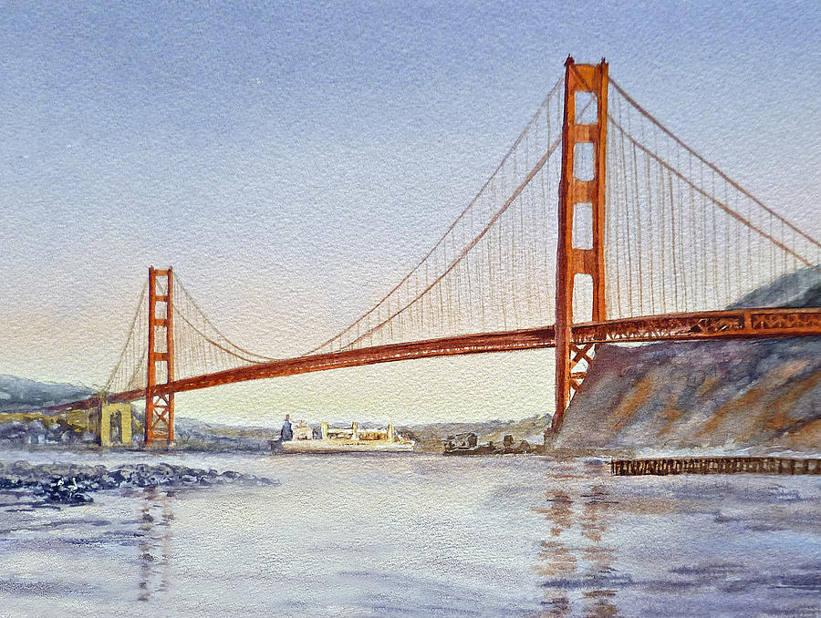 Golden Gate Bridge Painting - San Francisco California Golden Gate Bridge by Irina Sztukowski