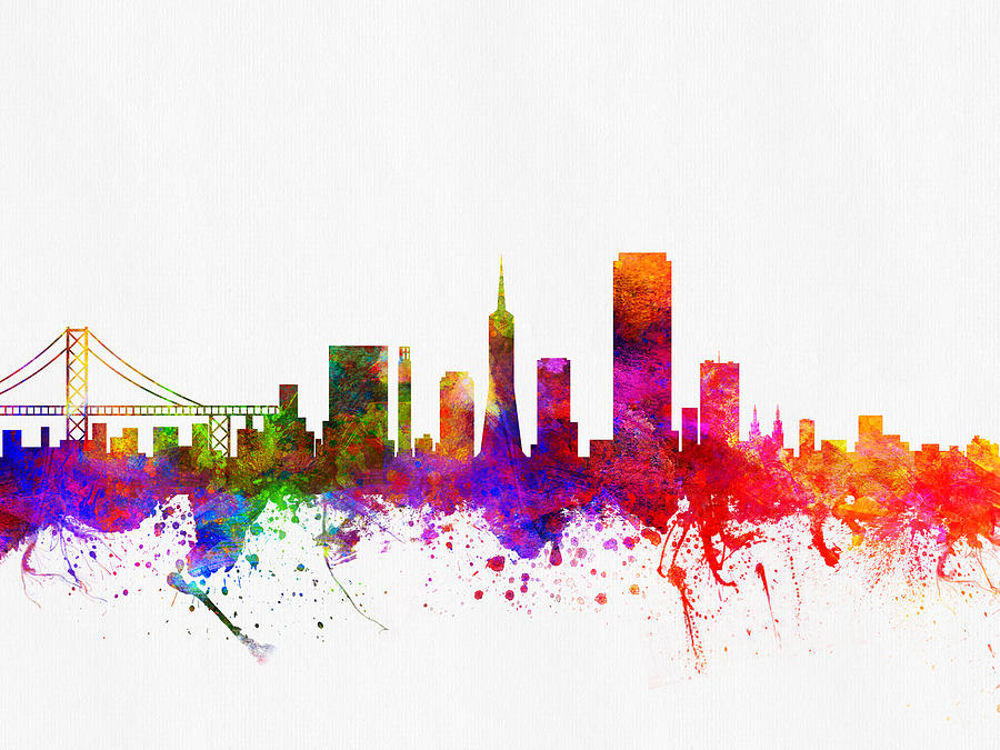 San Francisco Digital Art - San Francisco California Skyline 02 by Aged Pixel