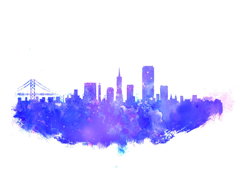 San Francisco California Skyline  Digital Art by Brian Reaves