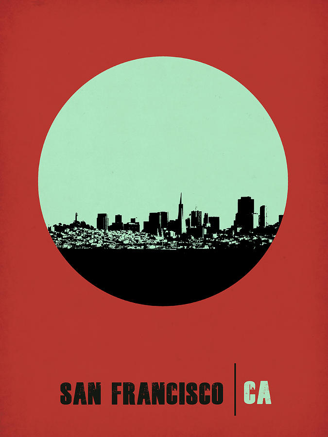 San Francisco Digital Art - San Francisco Circle Poster 1 by Naxart Studio