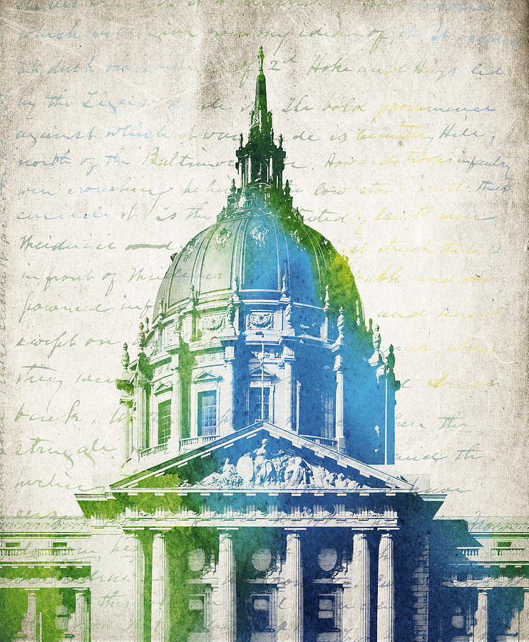San Francisco Digital Art - San Francisco City Hall by Aged Pixel