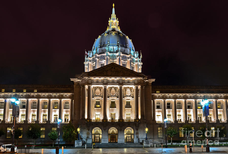 San Francisco City Hall at Night Photograph by Carlos Alkmin