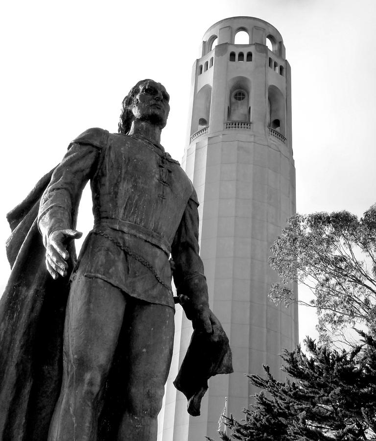 San Francisco Coit Tower Christopher Columbus Photograph by Jeff Lowe