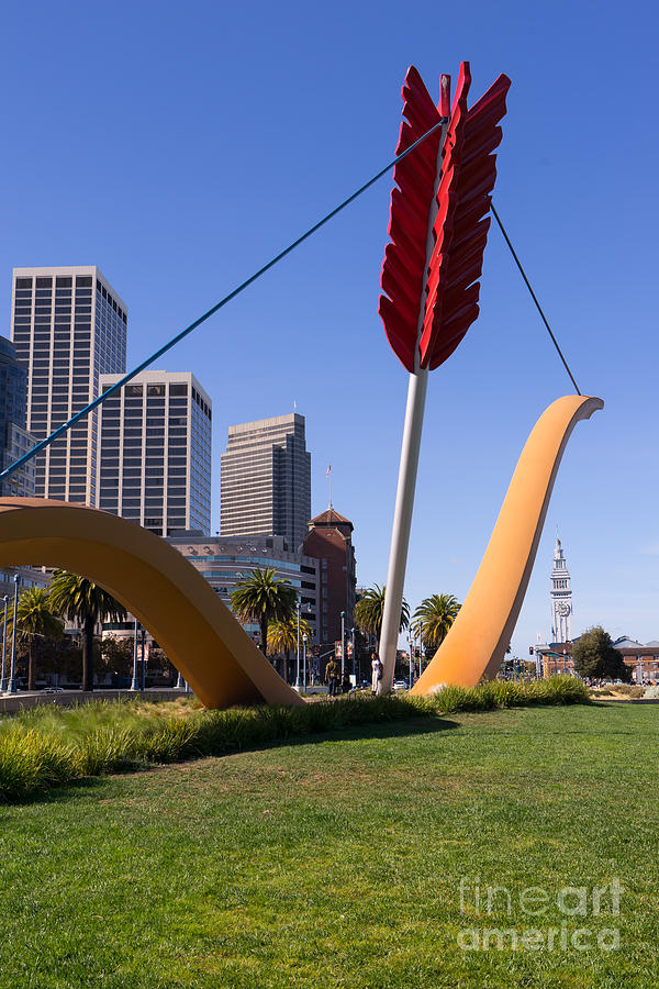 San Francisco Cupids Span Sculpture At Rincon Park On The Embarcadero DSC1927 Photograph by Wingsdomain Art and Photography