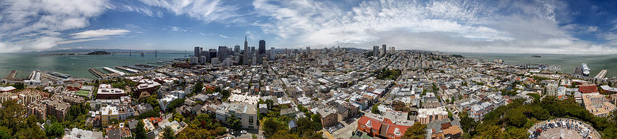 Golden Gate Bridge Photograph - San Francisco Daytime Panoramic by Adam Romanowicz