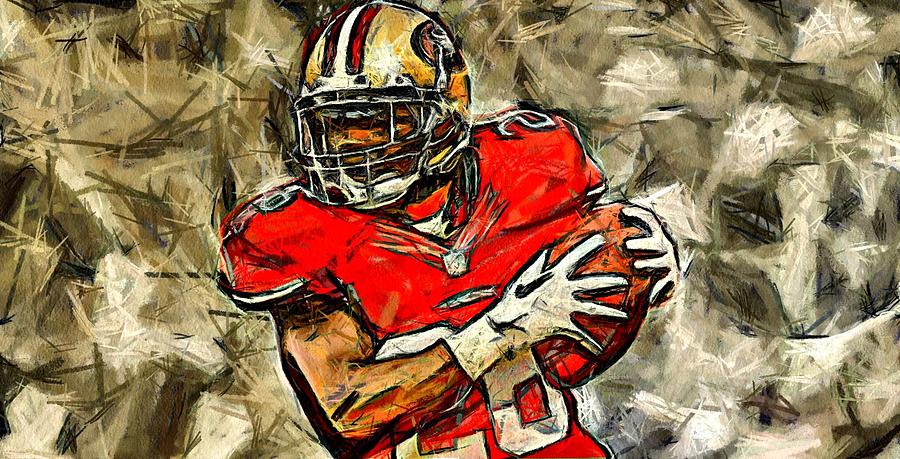 San Francisco football player Digital Art by Carrie OBrien Sibley