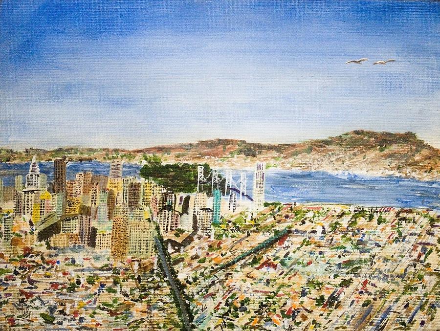 San Francisco From Twin Peaks Painting by Niko Sanchez - Fine Art America