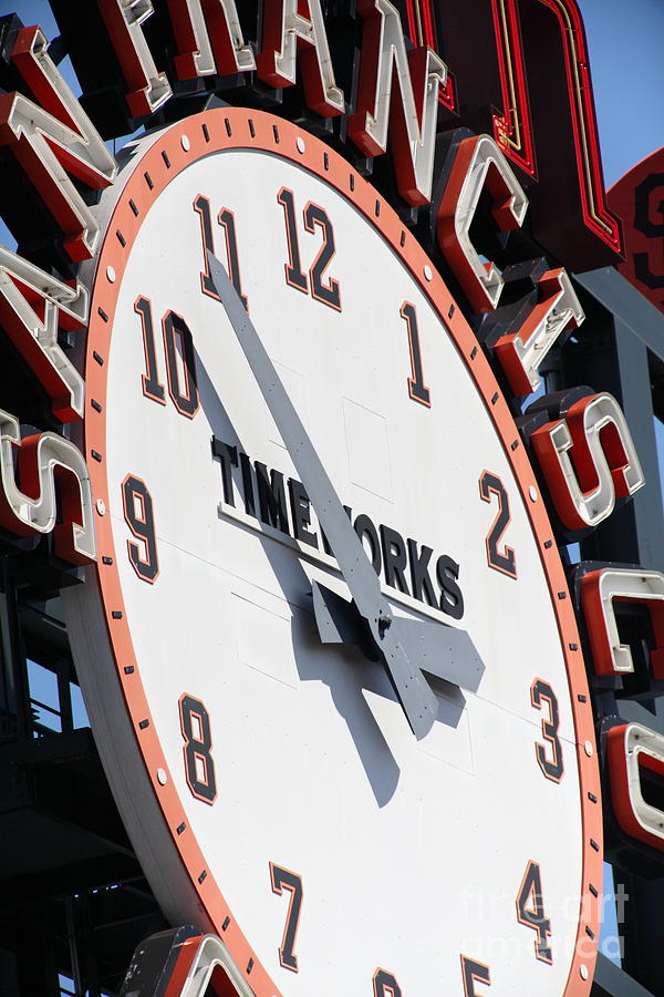 San Francisco Giants Baseball Scoreboard and Clock 5D28234 Photograph by Wingsdomain Art and Photography