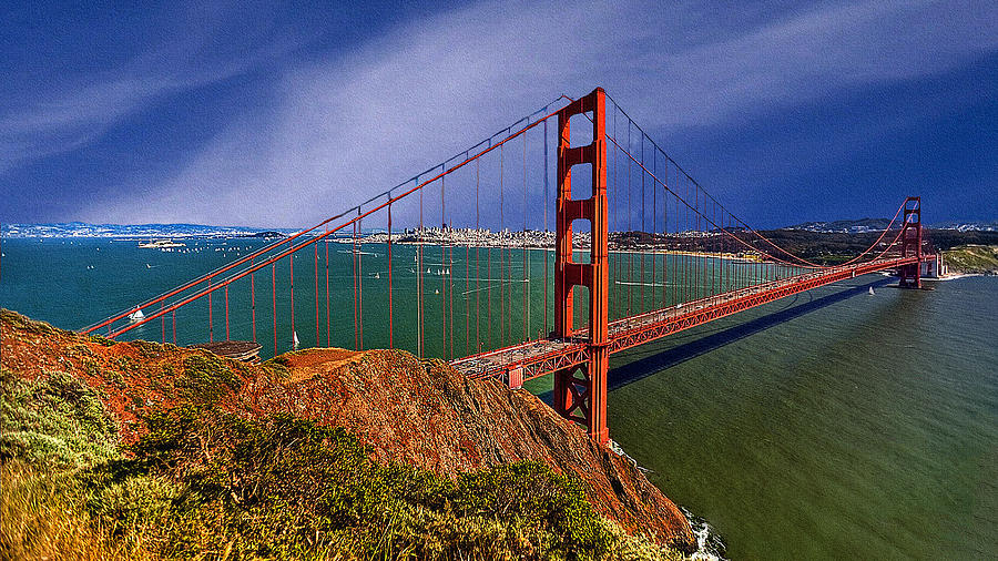 Architecture Photograph - San Francisco Golden Gate Bridge by Bob and Nadine Johnston