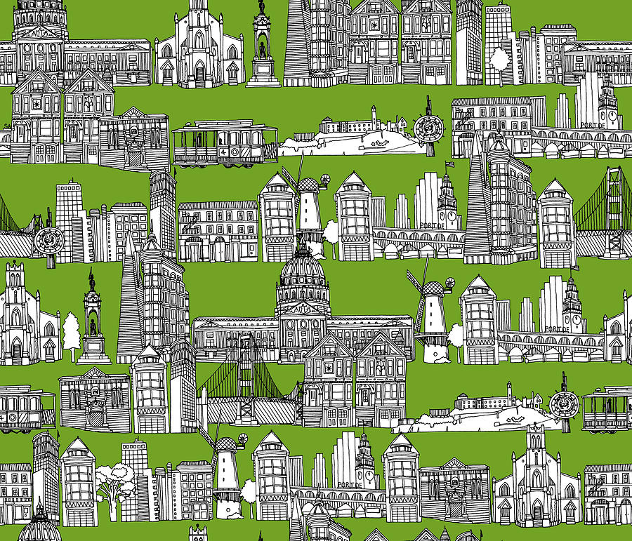 San Francisco green Drawing by MGL Meiklejohn Graphics Licensing