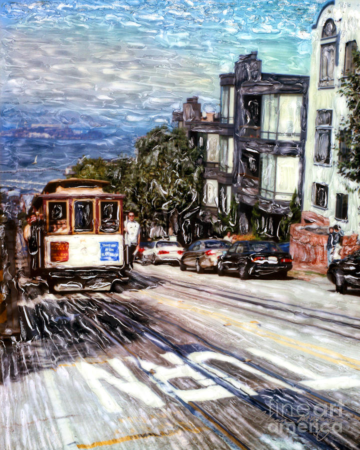 San Francisco Hyde Street Cable car Mixed Media by Glenn McNary