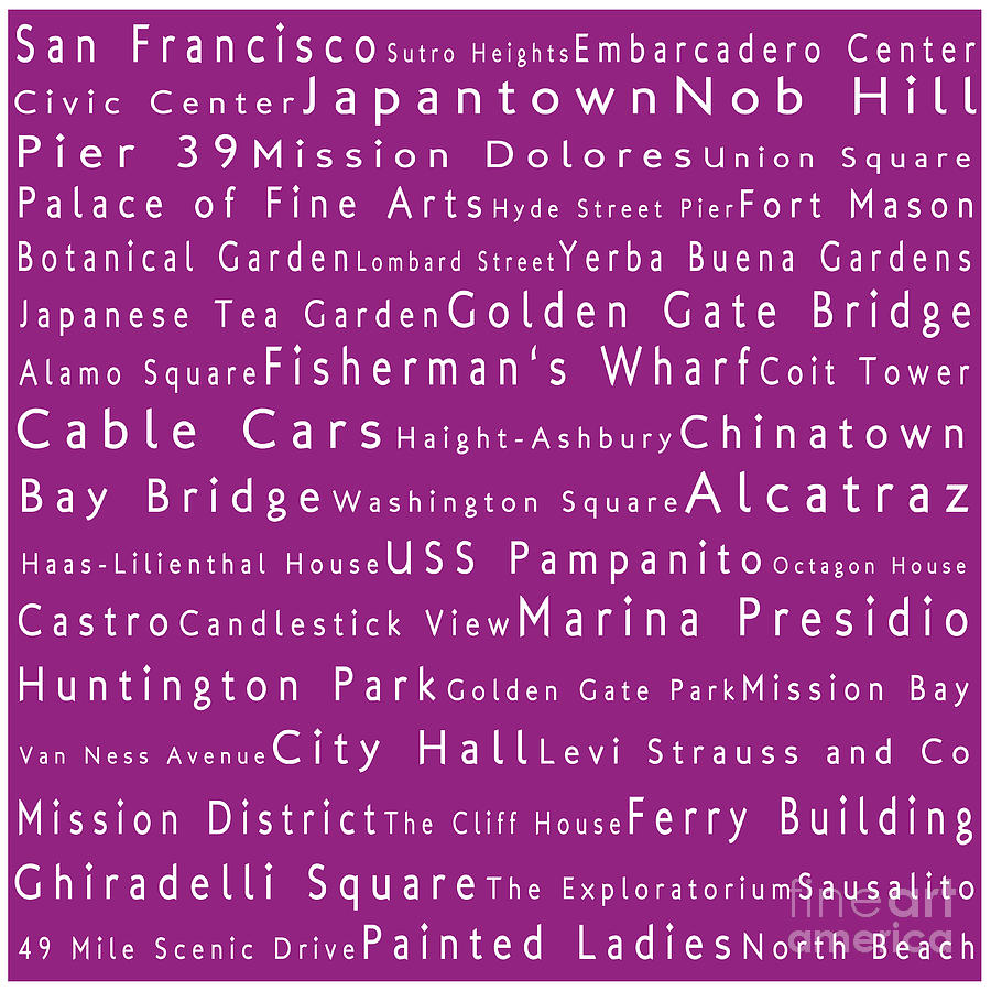 San Francisco in Words Pink Photograph by Sabine Jacobs