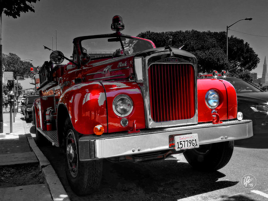San Francisco Photograph - San Francisco Mack Fire Engine by Lance Vaughn