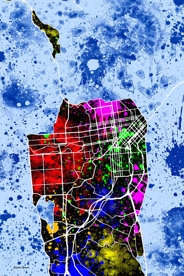 San Francisco Map Digital Art by Stephen Younts