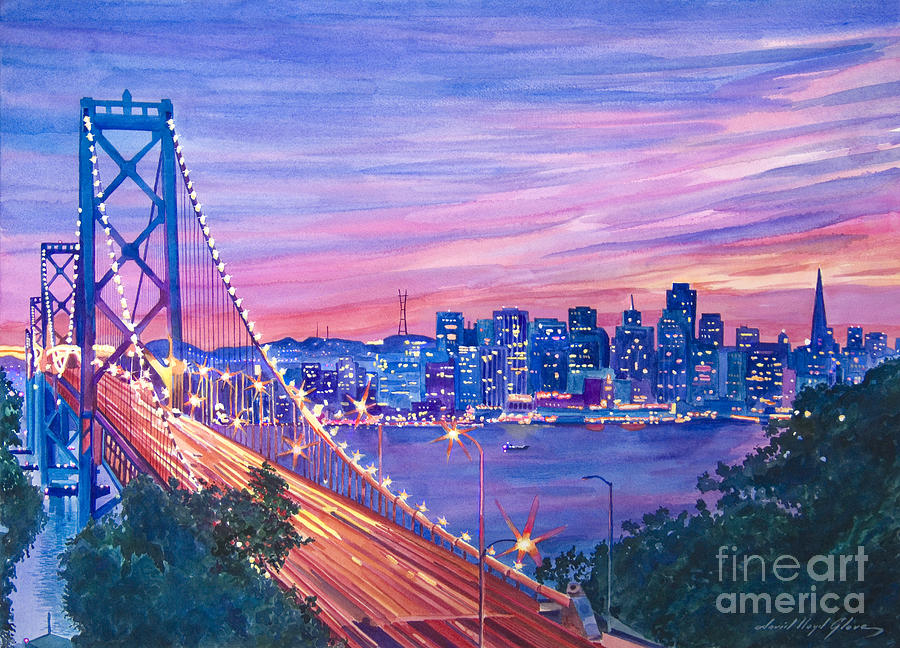 San Francisco Nights Painting by David Lloyd Glover