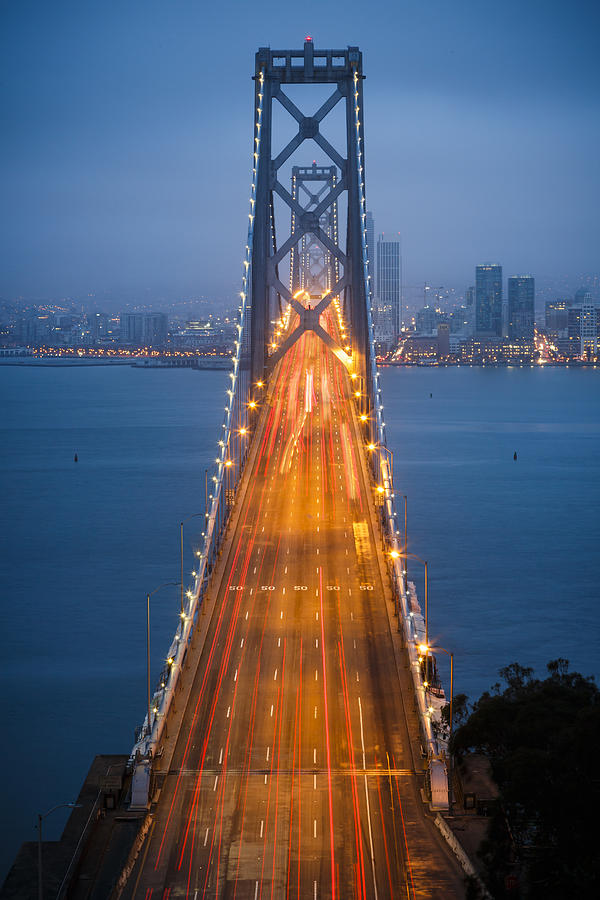 San Francisco - Oakland Bay Bridge Photograph by Adam Romanowicz