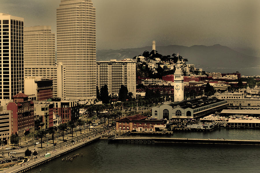 San Francisco Pier from the Bridge Photograph by Maggy Marsh