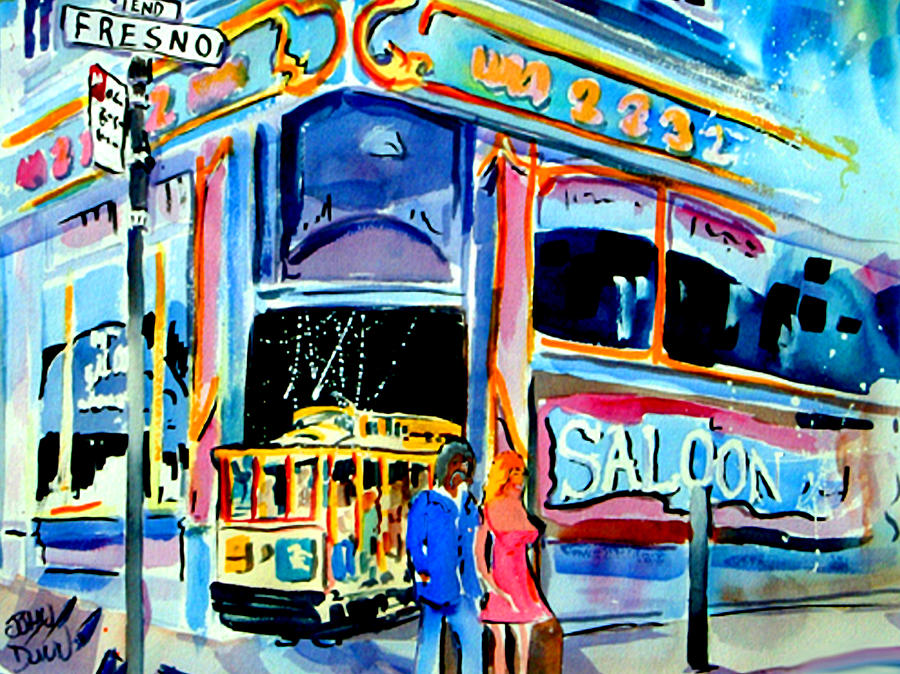 San Francisco Saloon Trolley Painting by John Dunn