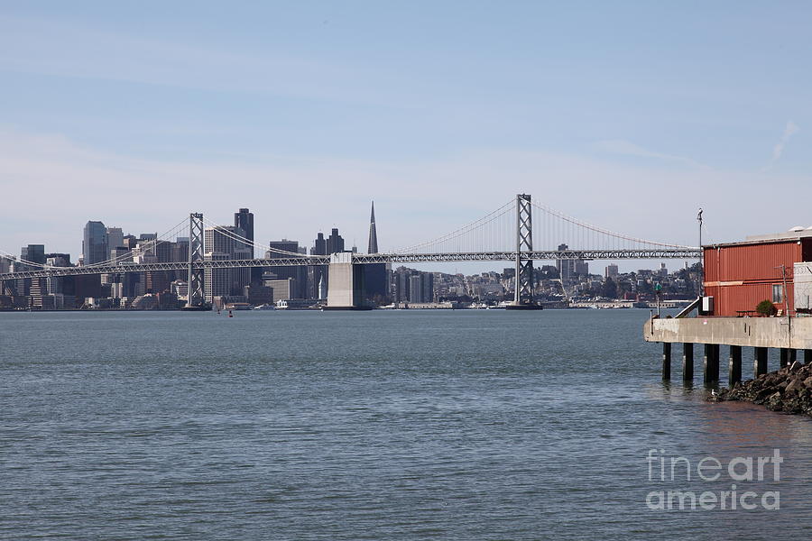 San Francisco Skyline and The Bay Bridge Through The Port of Oakland 5D22261 Photograph by Wingsdomain Art and Photography