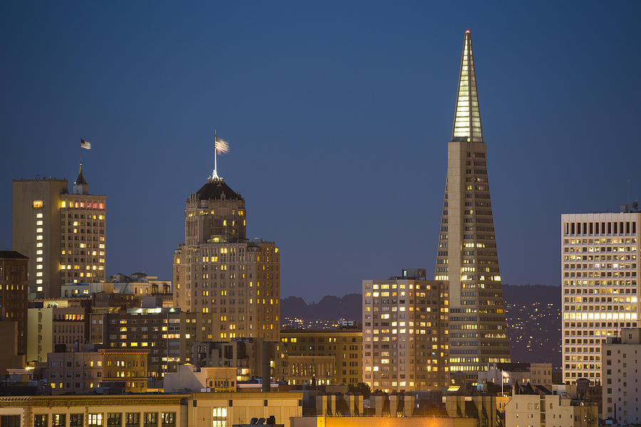 Architecture Photograph - San Francisco Skyline at Dusk by Adam Romanowicz