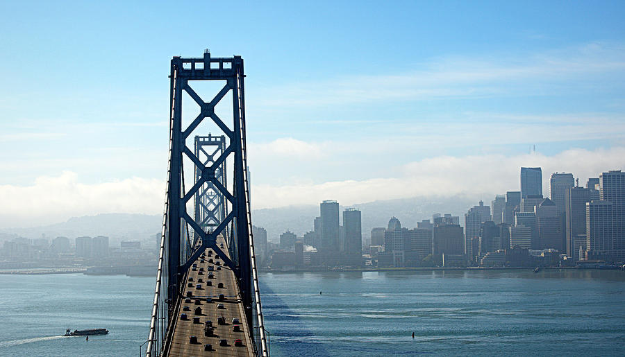 San Francisco Skyline from the Bay Bridge Photograph by AJ  Schibig