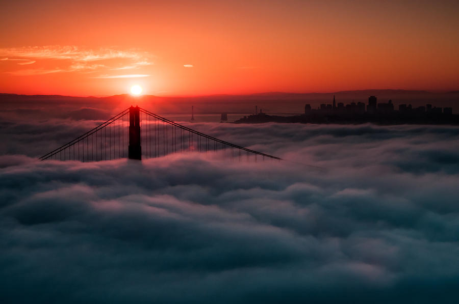 San Francisco Sunrise Photograph by Brian Bonham