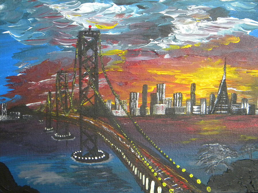 San Francisco Sunset Painting by Eric Johansen