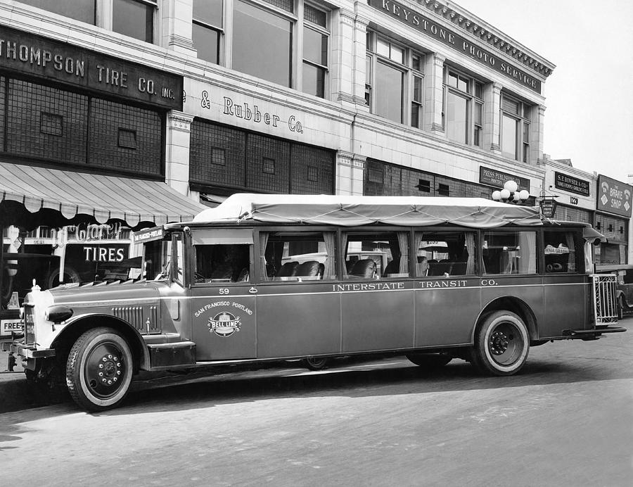 Portland Photograph - San Francisco To Portland Bus by Keystone Photo Service