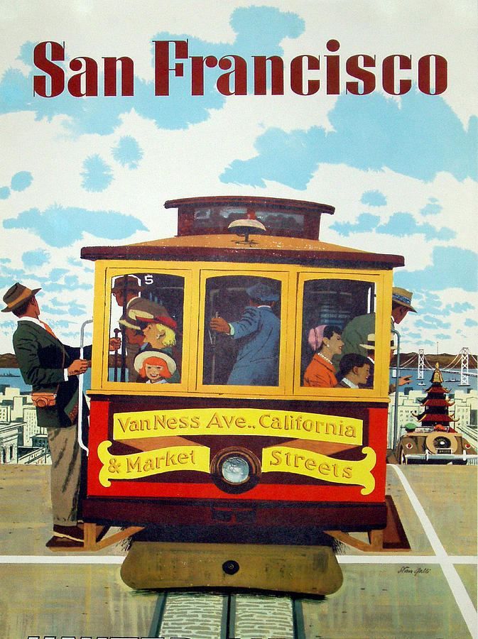 San Francisco Tram Travel Digital Art by Georgia Clare