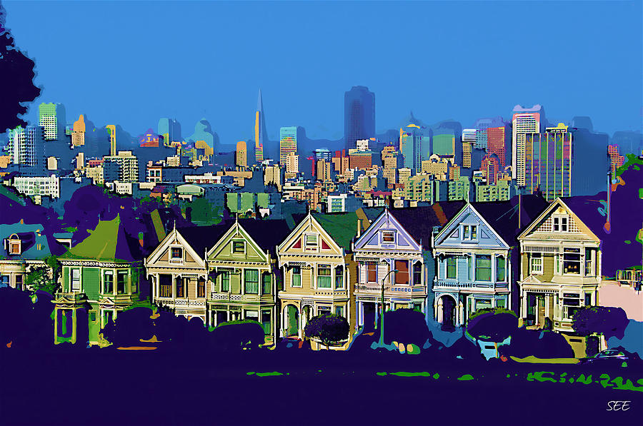 San Franciscos Painted Ladies Photograph by Susan Eileen Evans