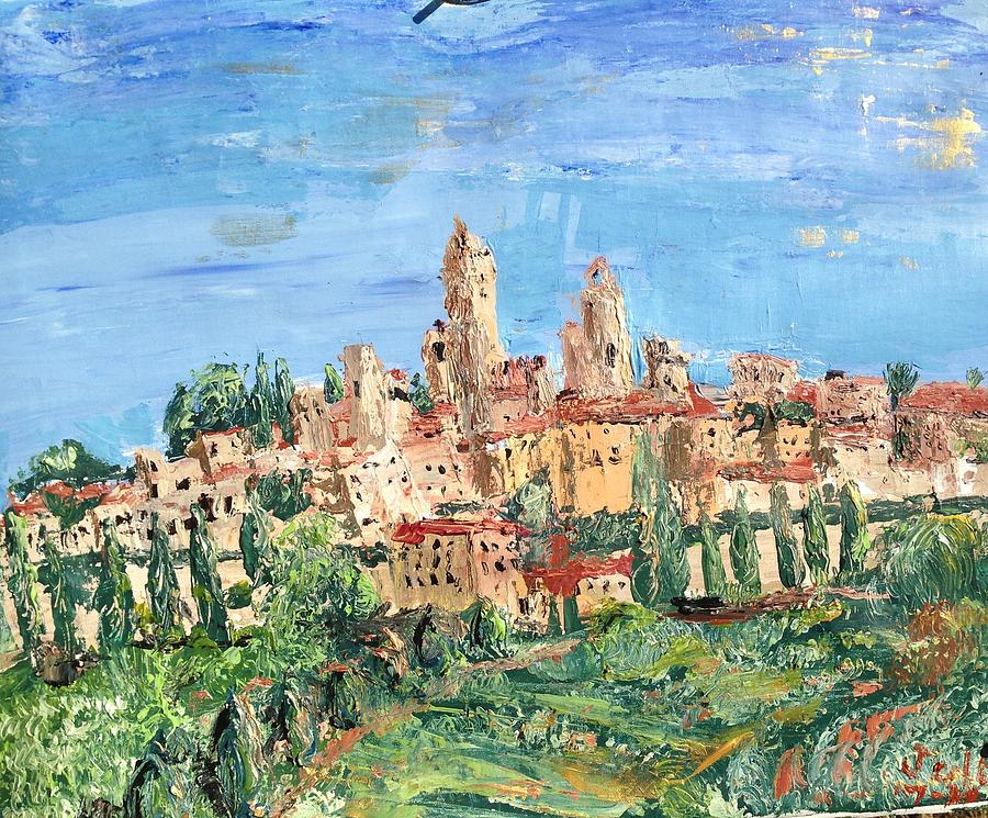 San Gemignano from Casa Poggio Painting by Julene Franki