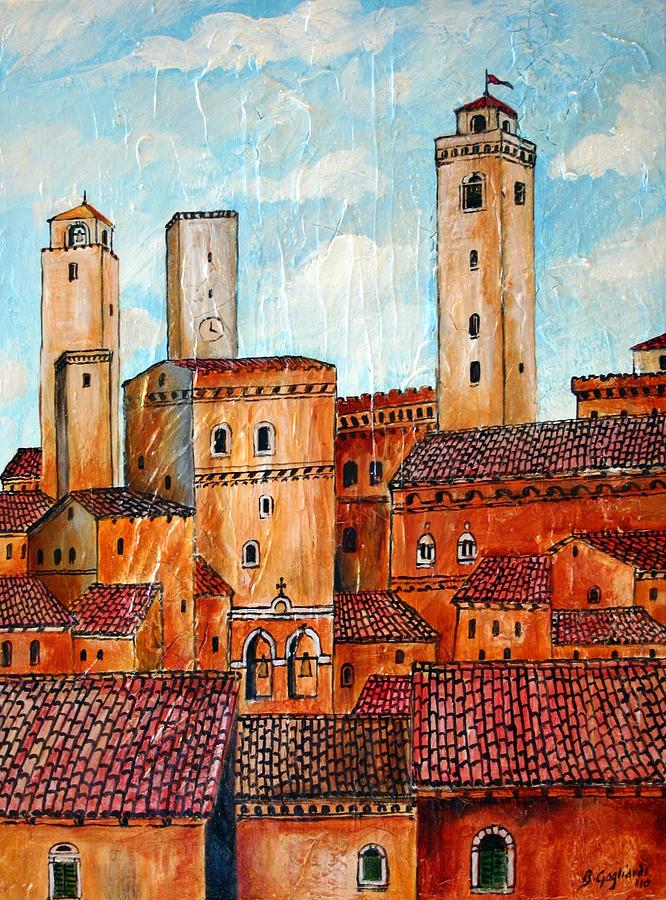 San Gimignano Painting by Roberto Gagliardi