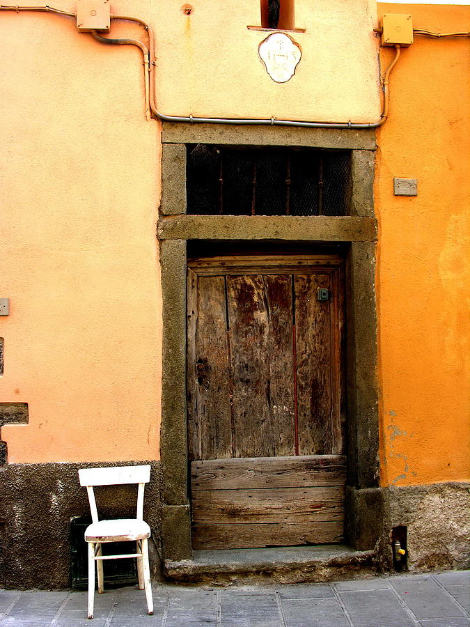 San Gimignano Tuscany Chair and Door Photograph by Jacqueline M Lewis