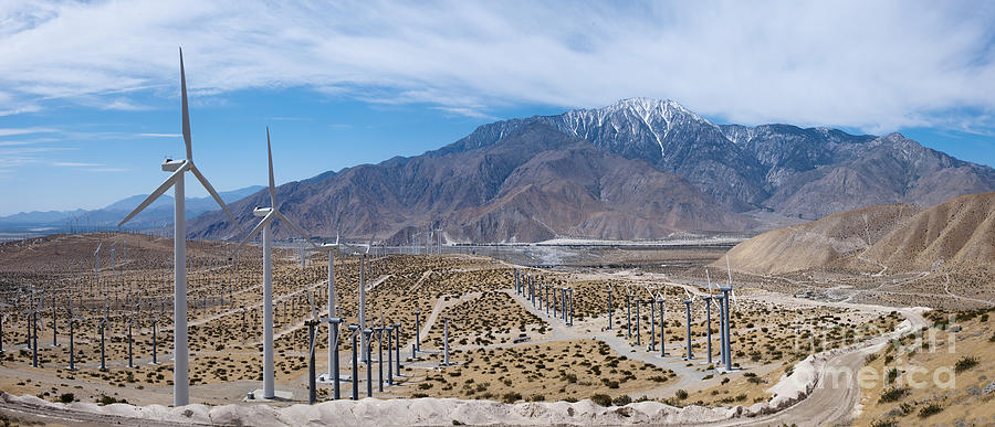 San Gorgonio Pass Palm Springs Wind Turbine Panorama Photograph by David Zanzinger