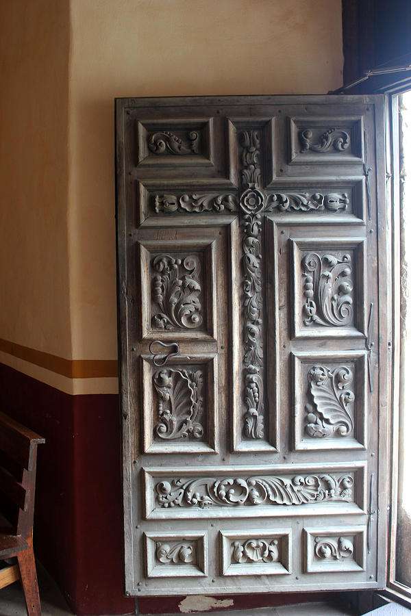 San Jose Carved Door Photograph by Mary Bedy