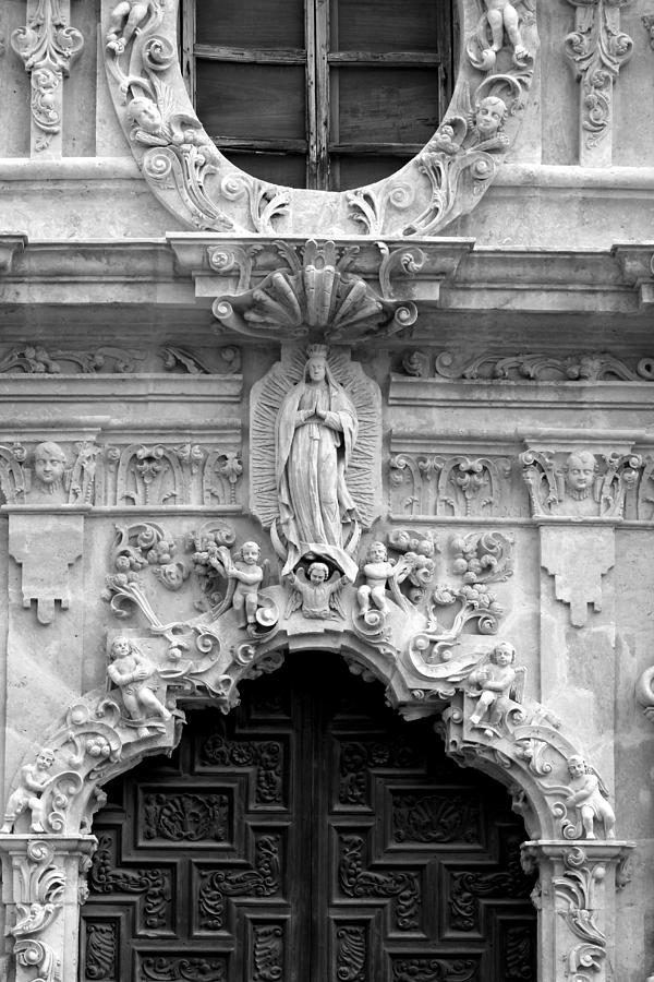 San Jose Detail BW Photograph by Mary Bedy