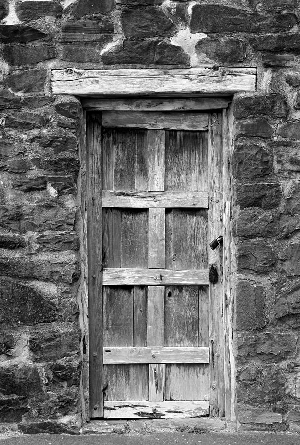 San Jose Door BW Photograph by Mary Bedy