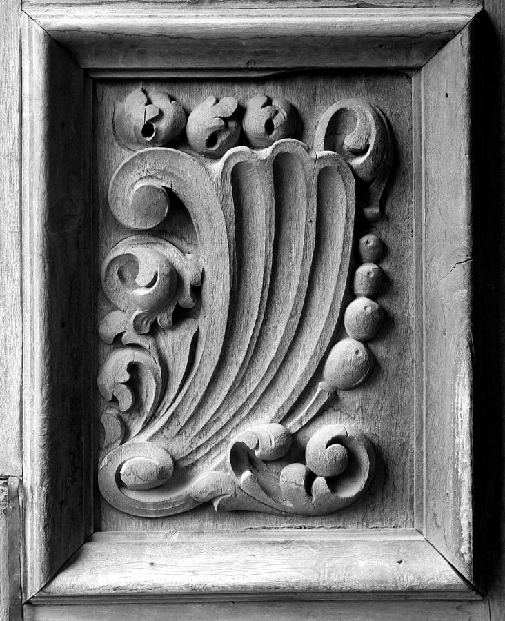 San Jose Door Detail BW 1 Photograph by Mary Bedy