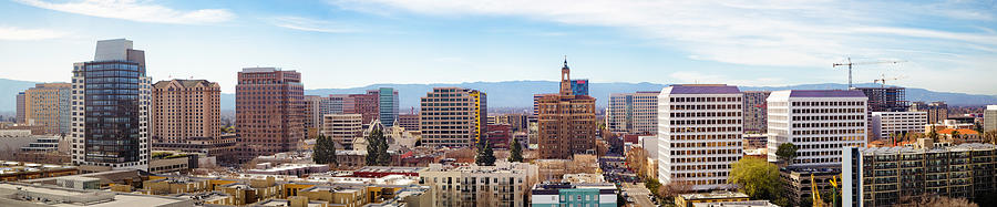 San Jose elevated downtown skyline wide banner panoramic view Photograph by NicolasMcComber