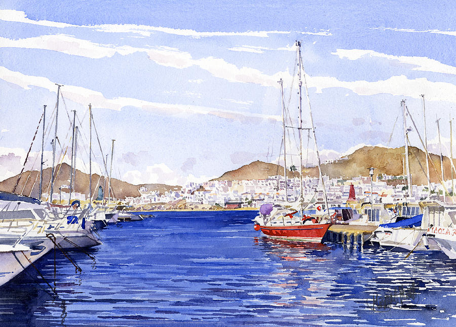 Boat Painting - San Jose Marina by Margaret Merry